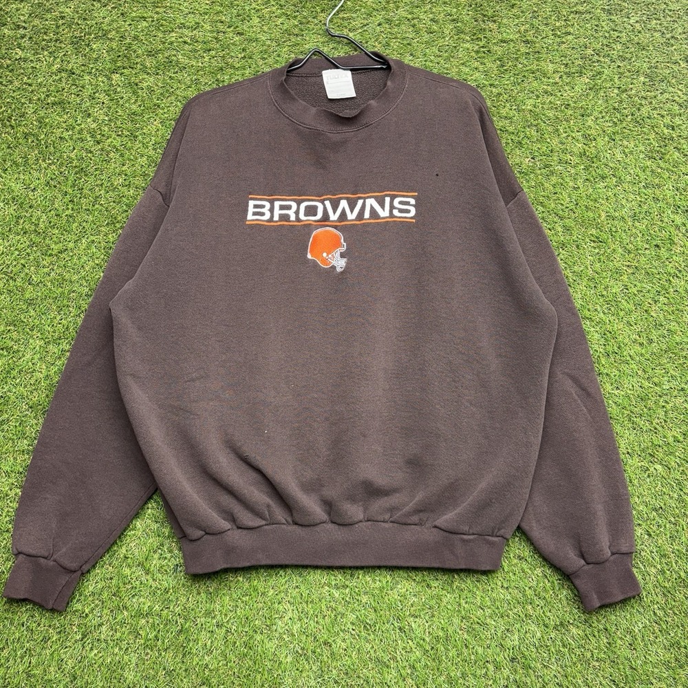 Vintage Cleveland Browns Sweatshirt Mens XL Tultex Football Crewneck Spellout